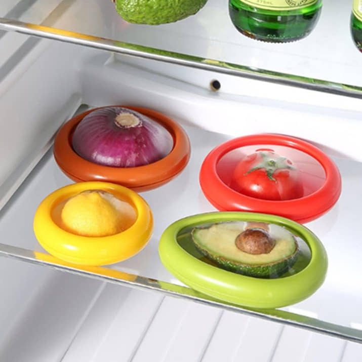 Återanvändbara frukt och grönsakslock